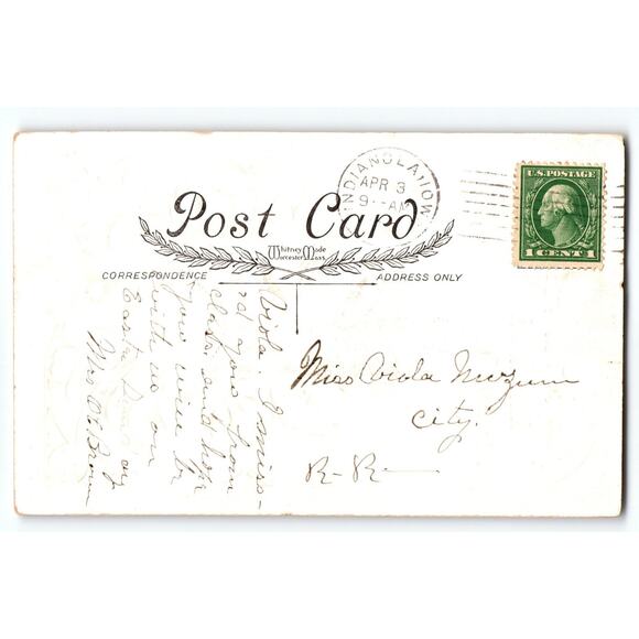 Vintage Easter Bells Postcard with Violets by Whitney Made Worcester - Picture 2 of 2